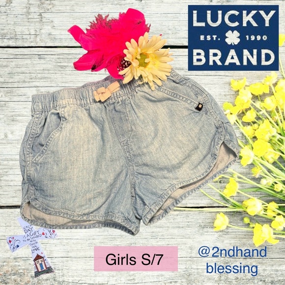 Lucky Brand Other - EUC Lucky Brand Girls Pull On Jean Shorts, Sz S/7, Light Wash